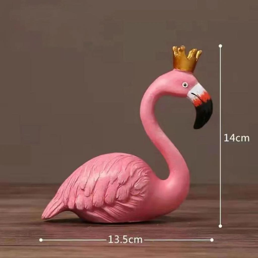 Royal Flamingo Decorative Showpiece – Pink Flamingo with Golden Crown — photo 5