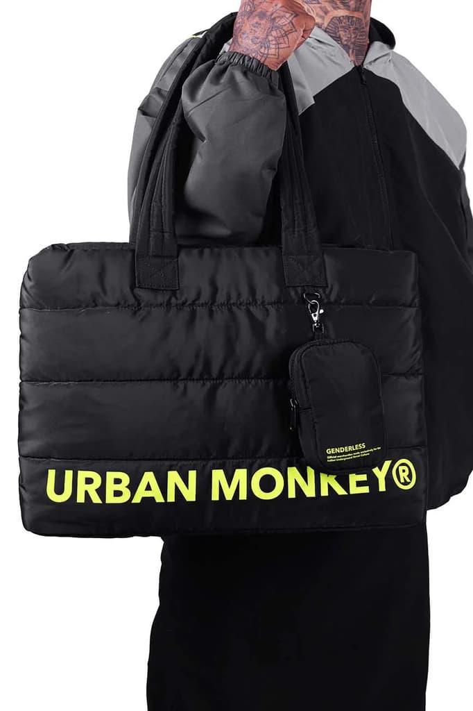 Puffer Shoulder Bag // Neon On Black