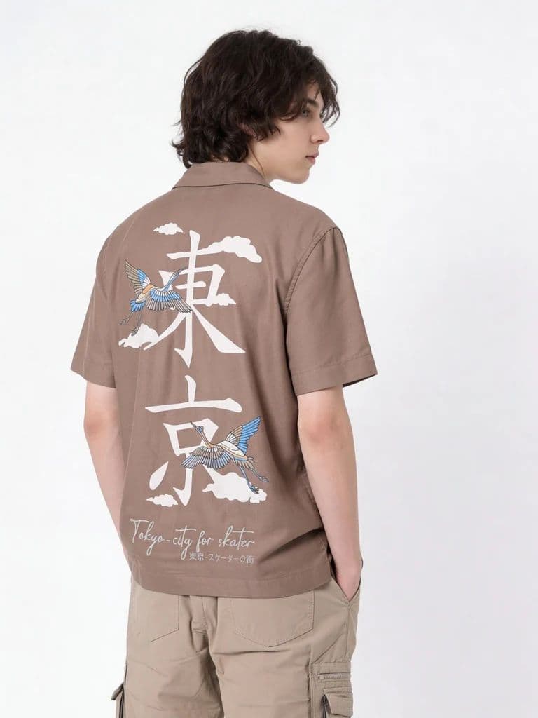 Y&F Kids Boys Taupe Printed Shirt — photo 2