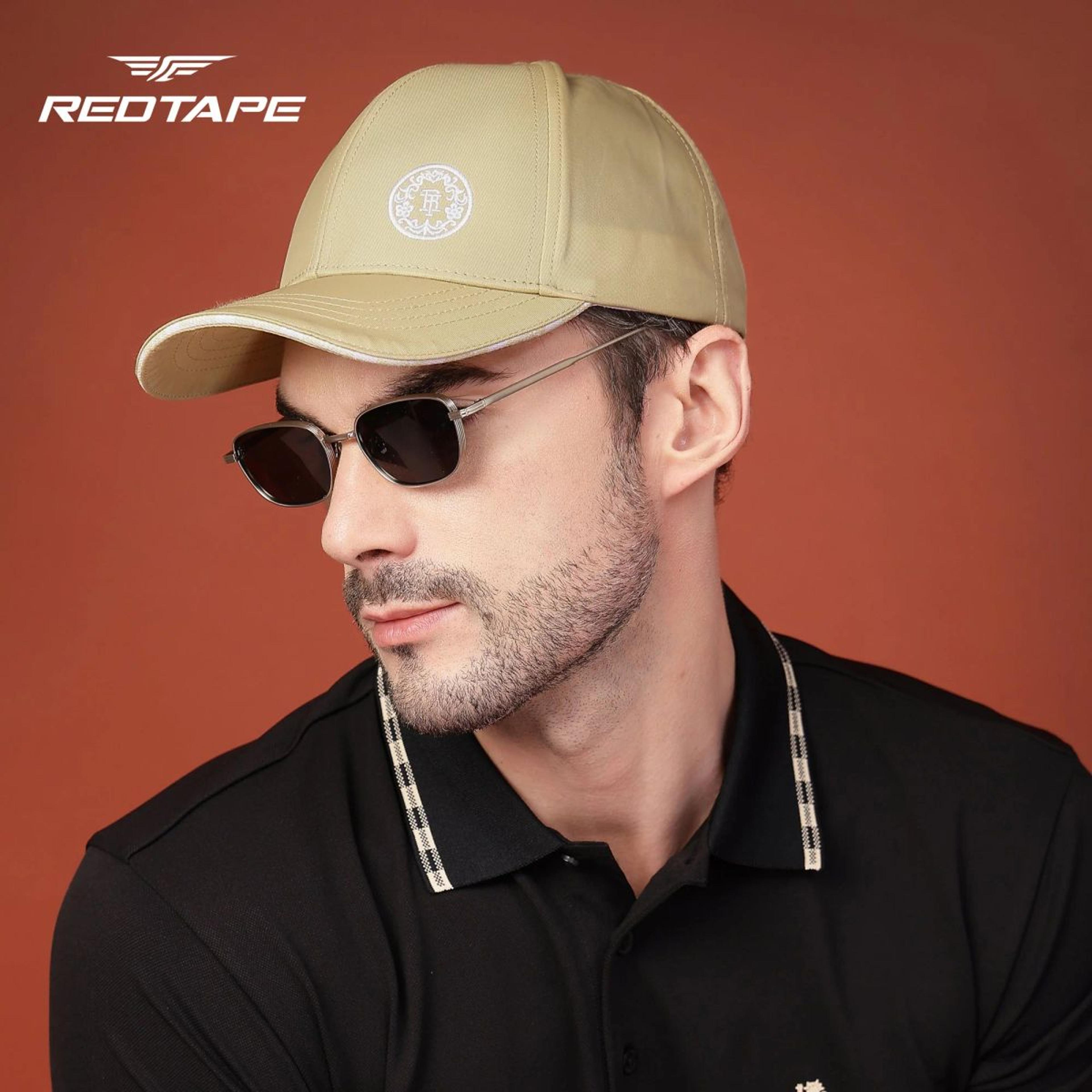 Unisex Beige Solid Polyester Baseball Cap with Adjustable Strap
