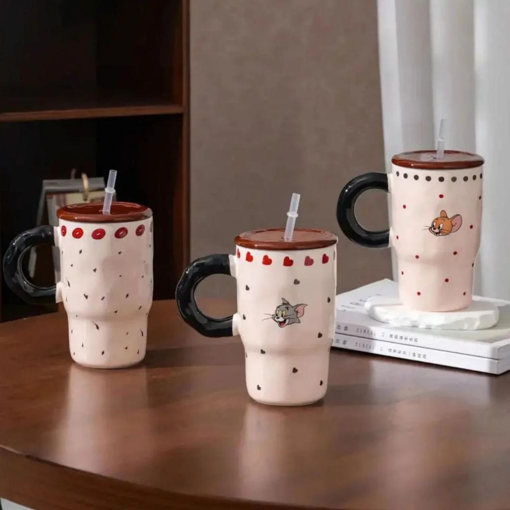 Tom And Jerry Ceramic Mug With Straw — photo 3