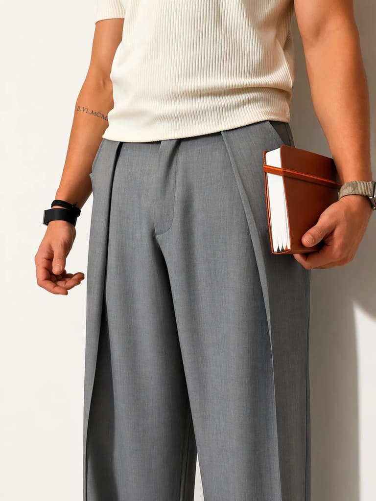 High Profile Pleat Straight Leg Trousers — photo 6