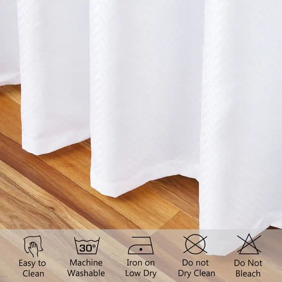 Encasa Xo Polyester Shower Curtain Zz White 183X213 Cm, Pack Of 1 — photo 2