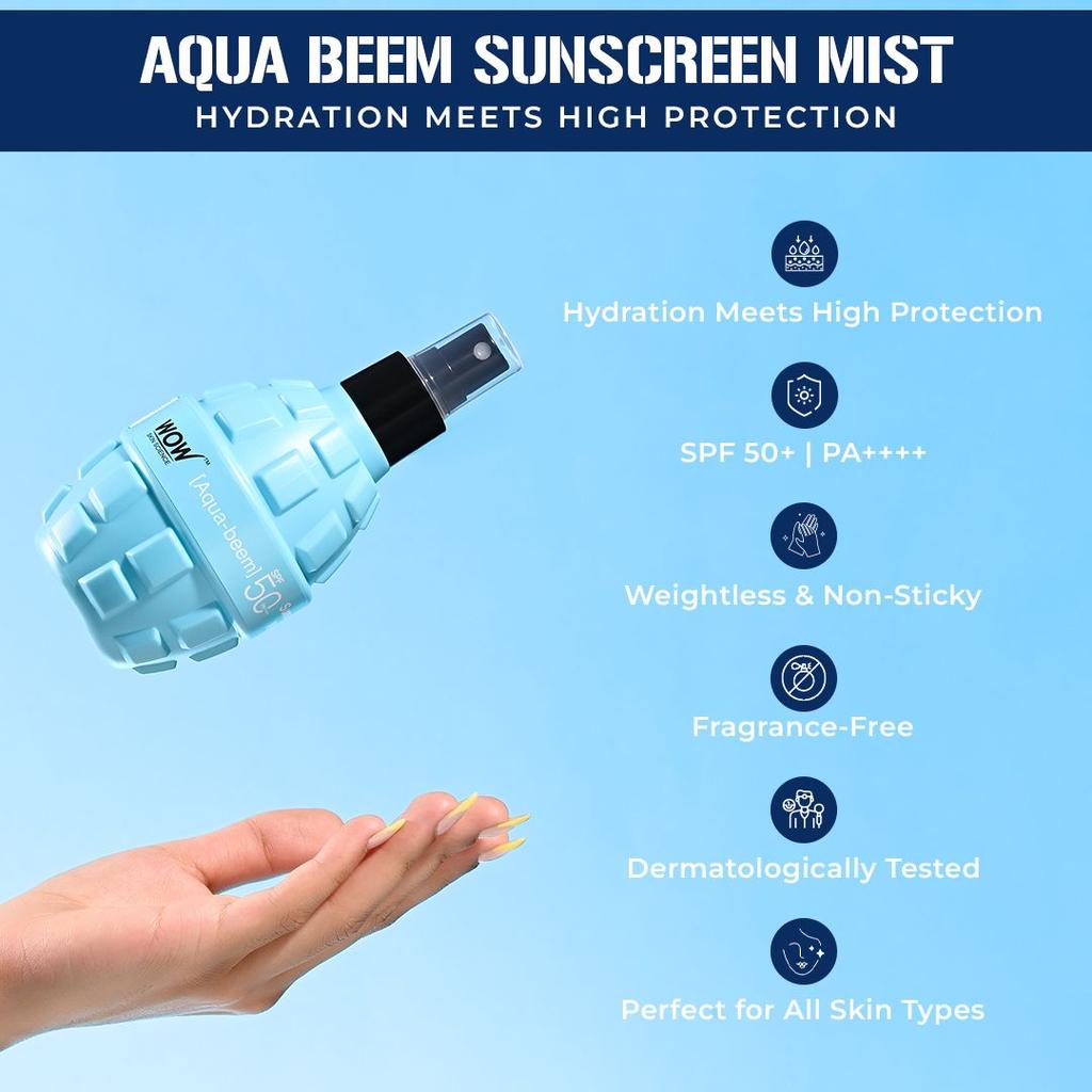 Aqua-Beem Sunscreen Mist SPF 50 PA++++ Effortless, Mess-Free Sun