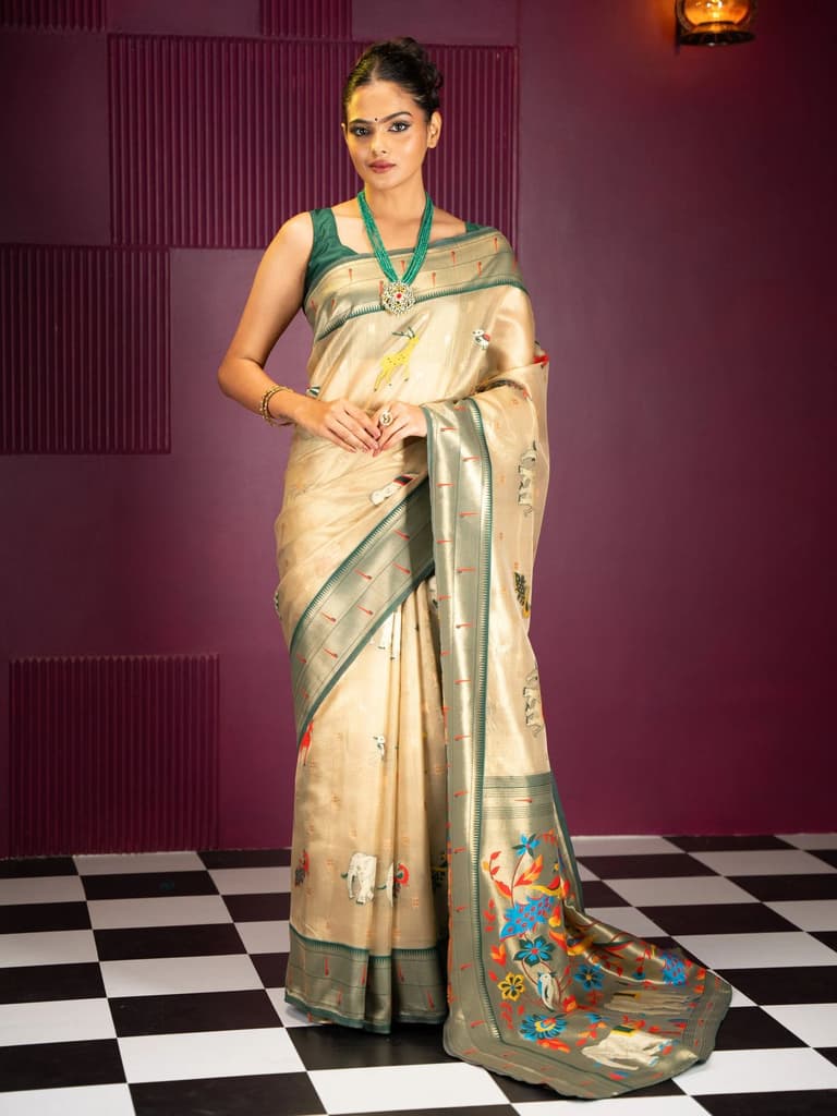 Mimosa Women's Woven Design Banarasi Style Art Silk Saree With Blouse Piece : SA00001954BGFREE — photo 2