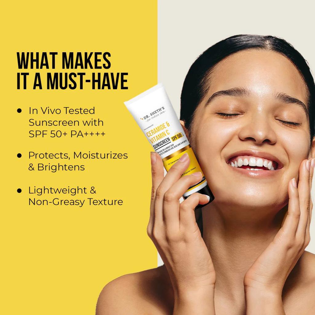 Ceramide & Vitamin C Sunscreen - 125gm In-Vivo Tested SPF 50+ PA ++++