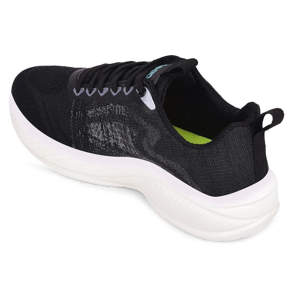 Leap7x Black Sports Lacing Running Shoes For Men DREPON-1E By Liberty — photo 6