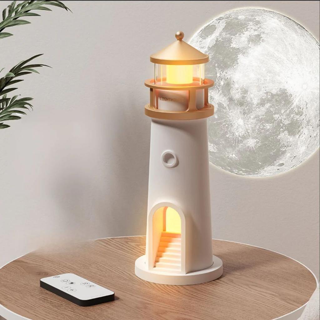 Lighthouse Moonlight Projector Lamp – USB Rechargeable with Remote & Dimmable Night Light — photo 2