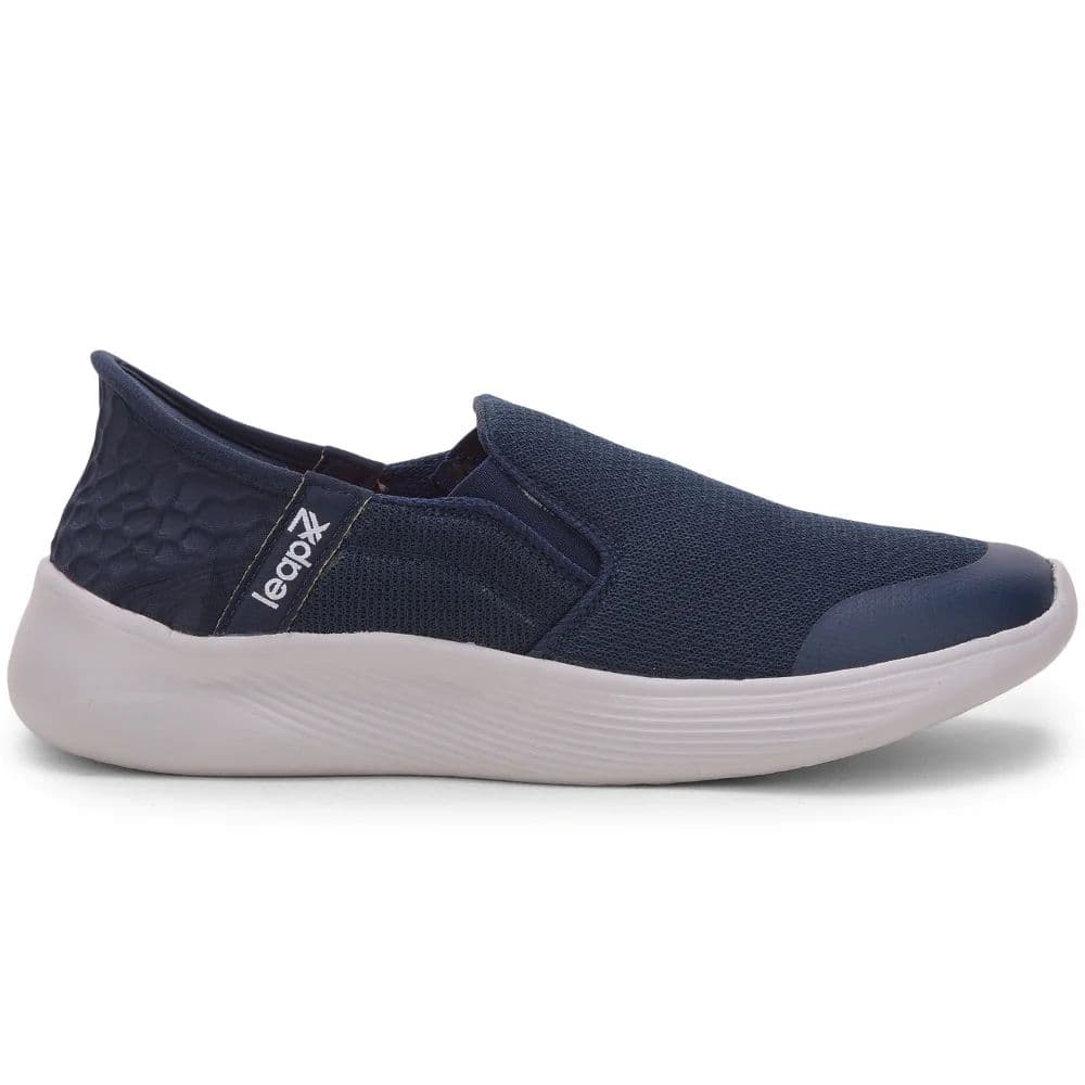 Leap7x Navy Blue Sports Non Lacing Walking Shoes For Men EZZAR-1 By Liberty — photo 2