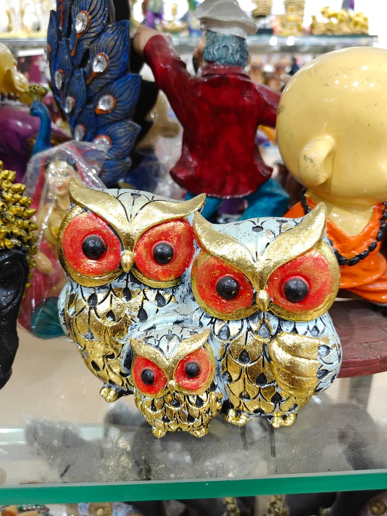 Gold Owl Figurine | Decorative | Ceramic | Gold