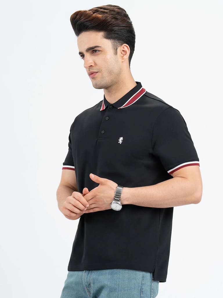 Polo T Shirts for Men in Black | Half Sleeve T Shirt — photo 4