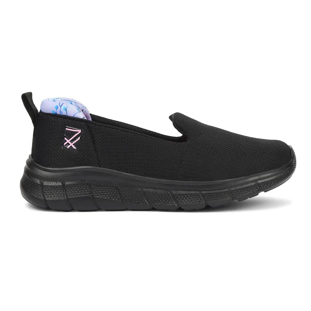 Leap7x Black Sports Non Lacing Walking Shoes For Women KAPPER By Liberty — photo 2