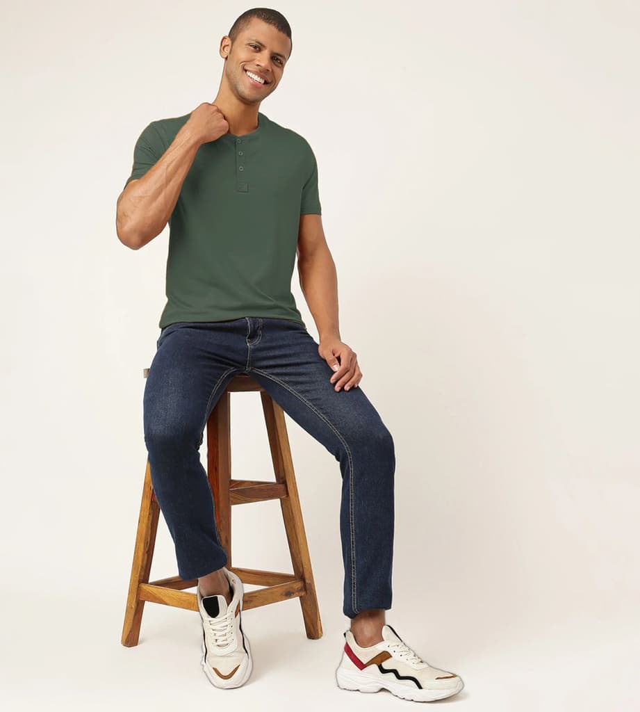Black Forest Green Henley 2.0 - Half Sleeves (Pack Of 1) — photo 7