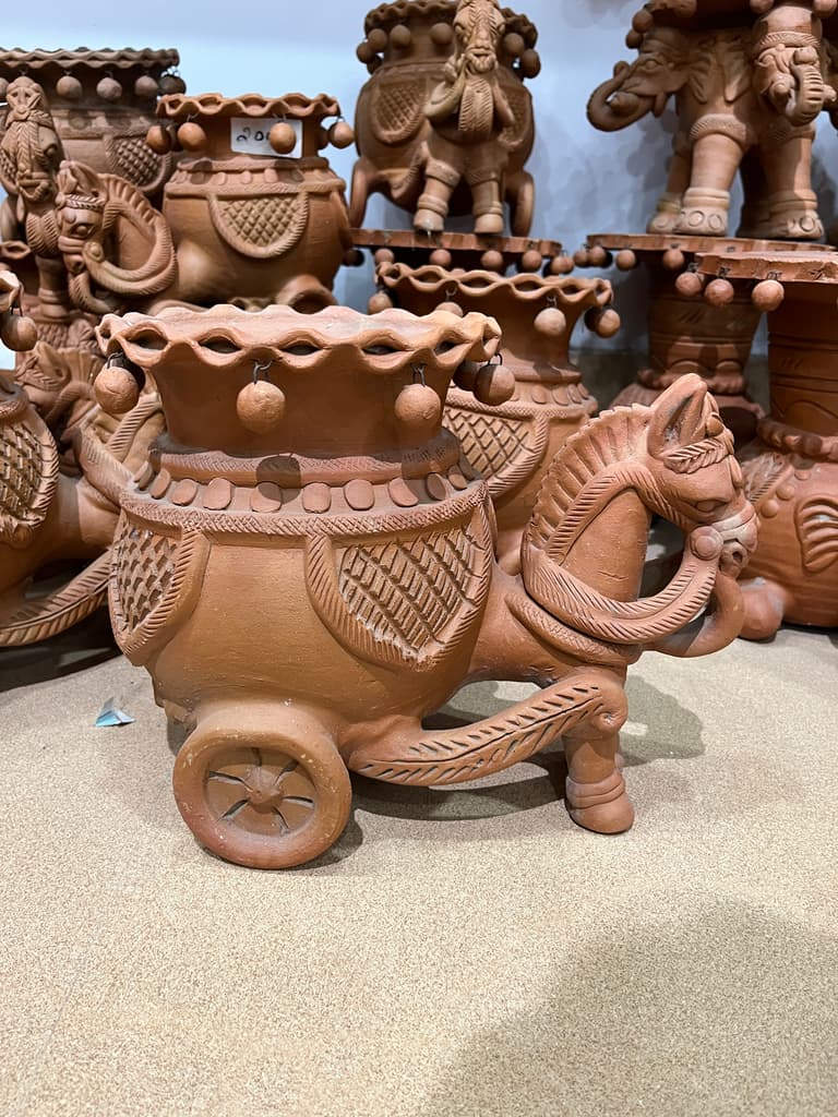 Clay Pottery Vase | Handcrafted | Ceramic | Brown