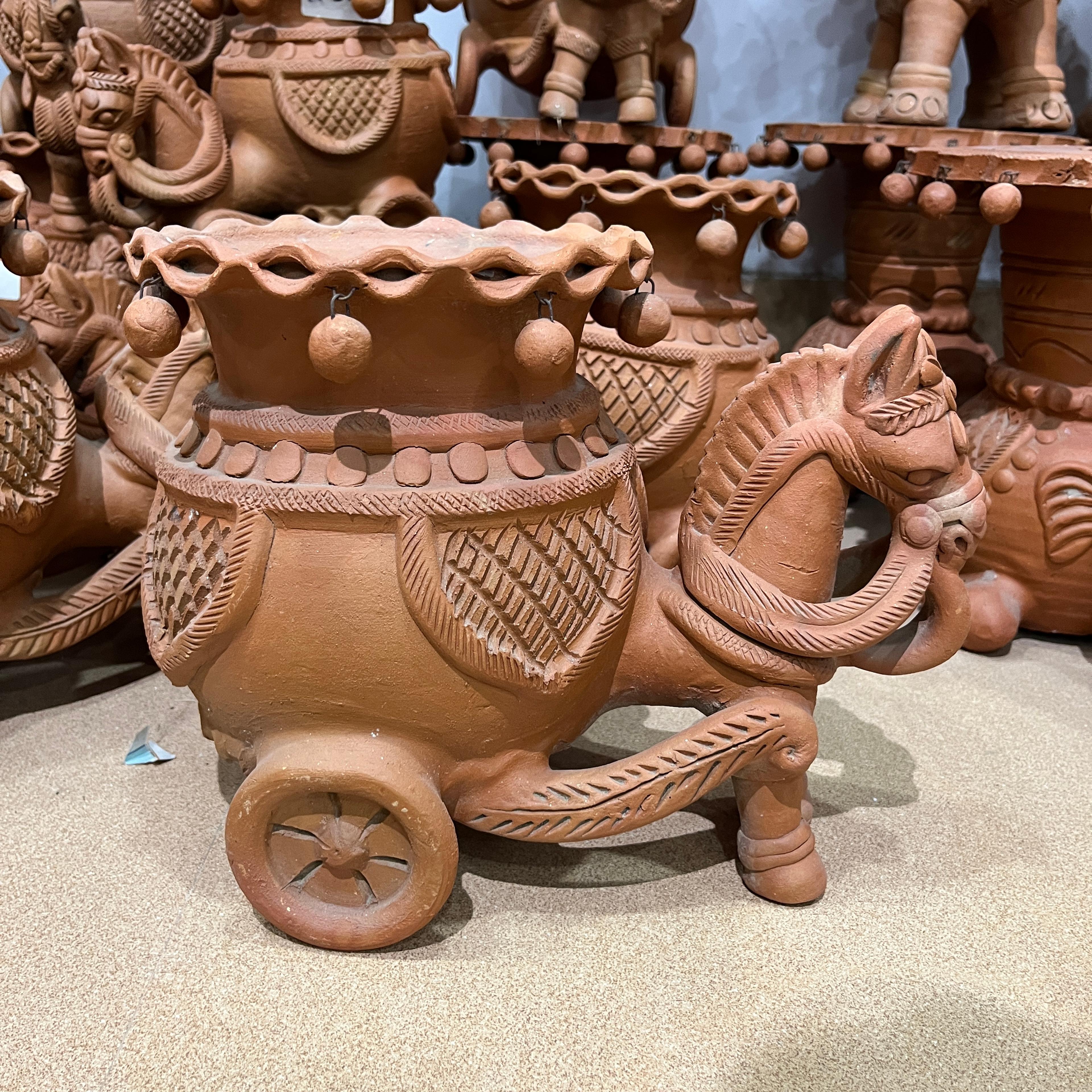 Clay Pottery Vase | Handcrafted | Ceramic | Brown