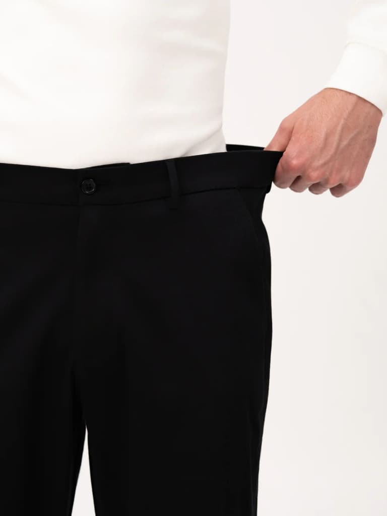 Noctara Black Relaxed Fit Stretch Chinos for Men — photo 5