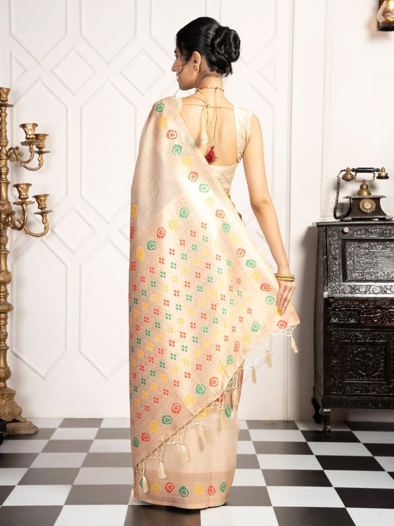 Mimosa Women's Woven Design Banarasi Style Art Silk Saree With Blouse Piece : SA00002082HWFREE — photo 4