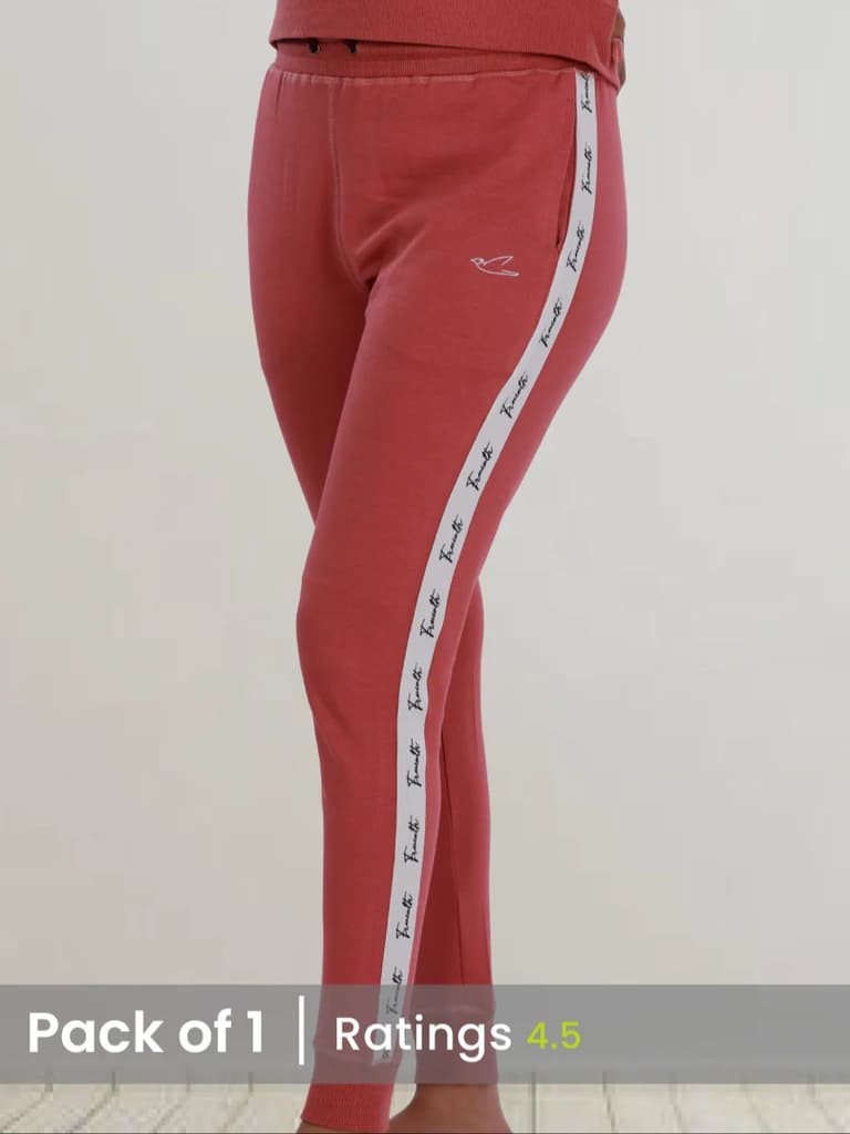 Brick Red Side Taped Detail Joggers — Brick Red / S