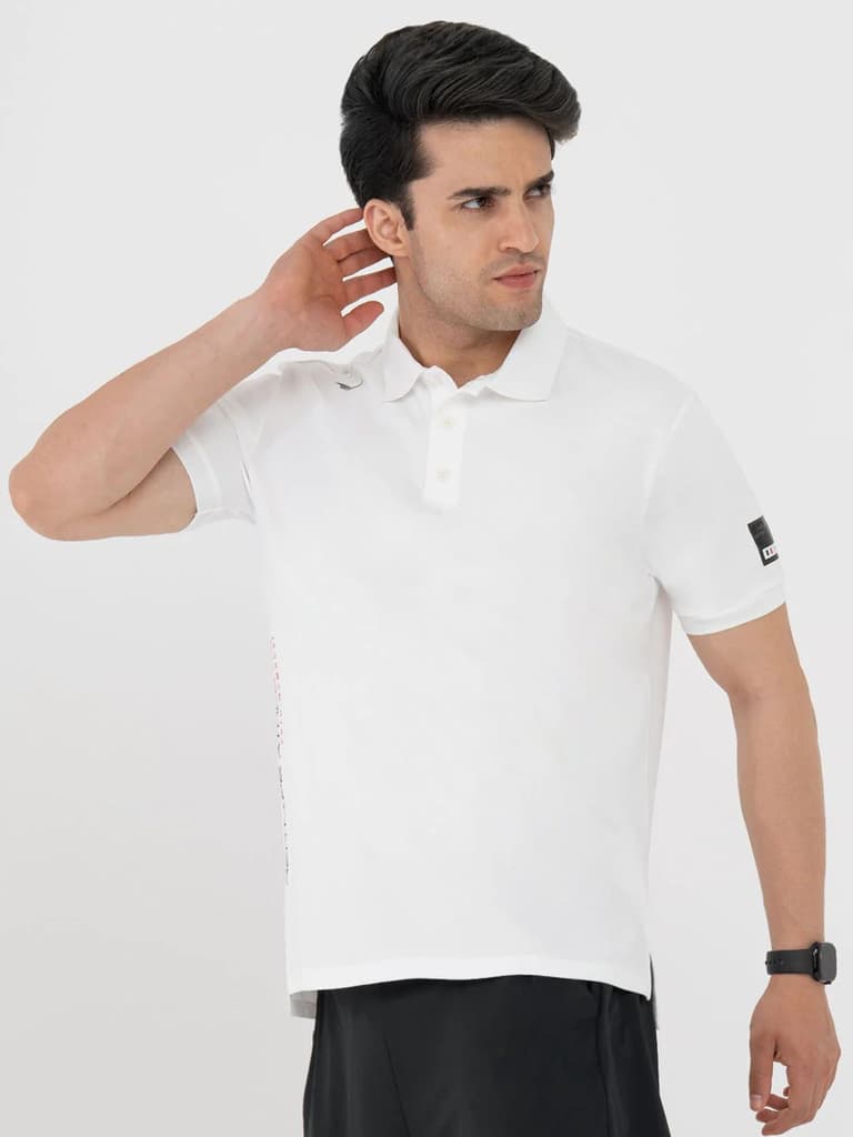 T Shirts for Men in White | Polyester Polo T Shirt — photo 2