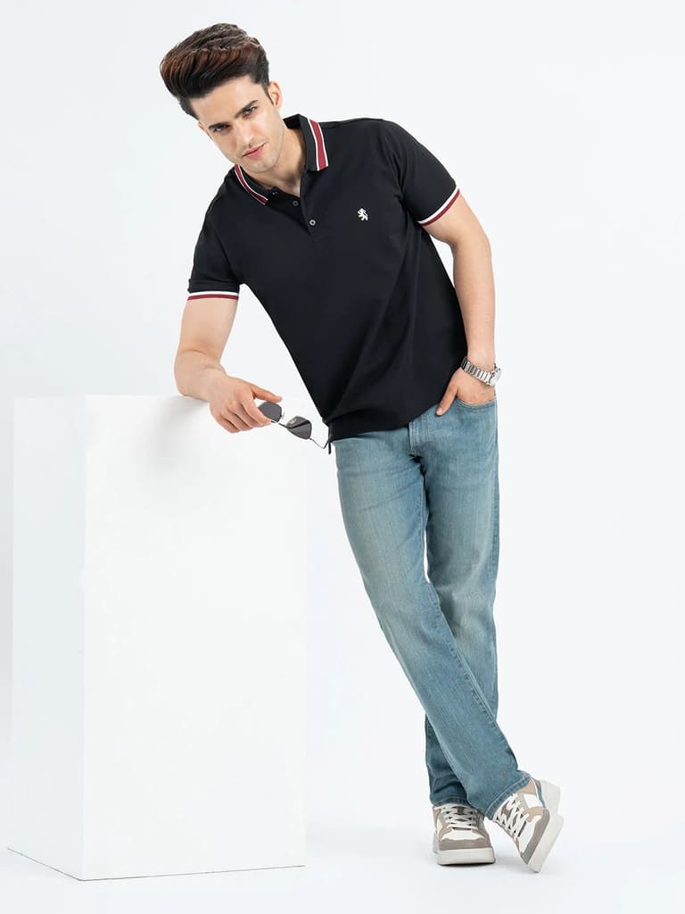 Polo T Shirts for Men in Black | Half Sleeve T Shirt — photo 6