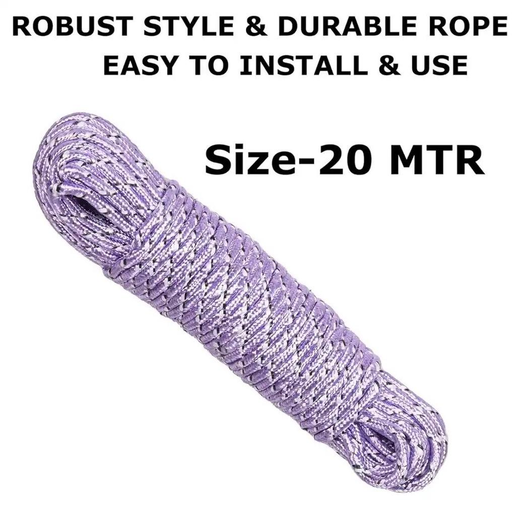 Kuber Industries Nylon Synthetic Cloth Drying Rope|Cloth Drying Wire|20 MTR|Multicolor