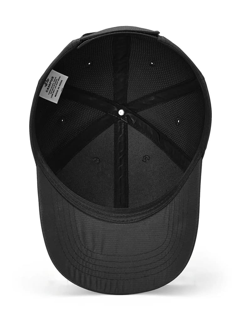 Polyester Solid Black Unisex Cap — photo 4