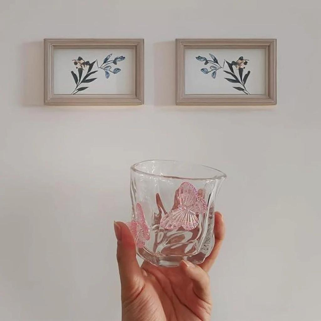 Aesthetic Butterfly Glass Cup – 3D Butterfly Embellished Drinking Glass — photo 2