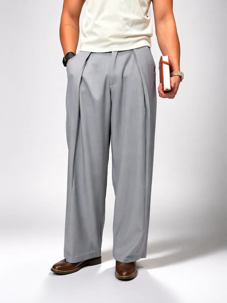 High Profile Pleat Straight Leg Trousers — photo 3