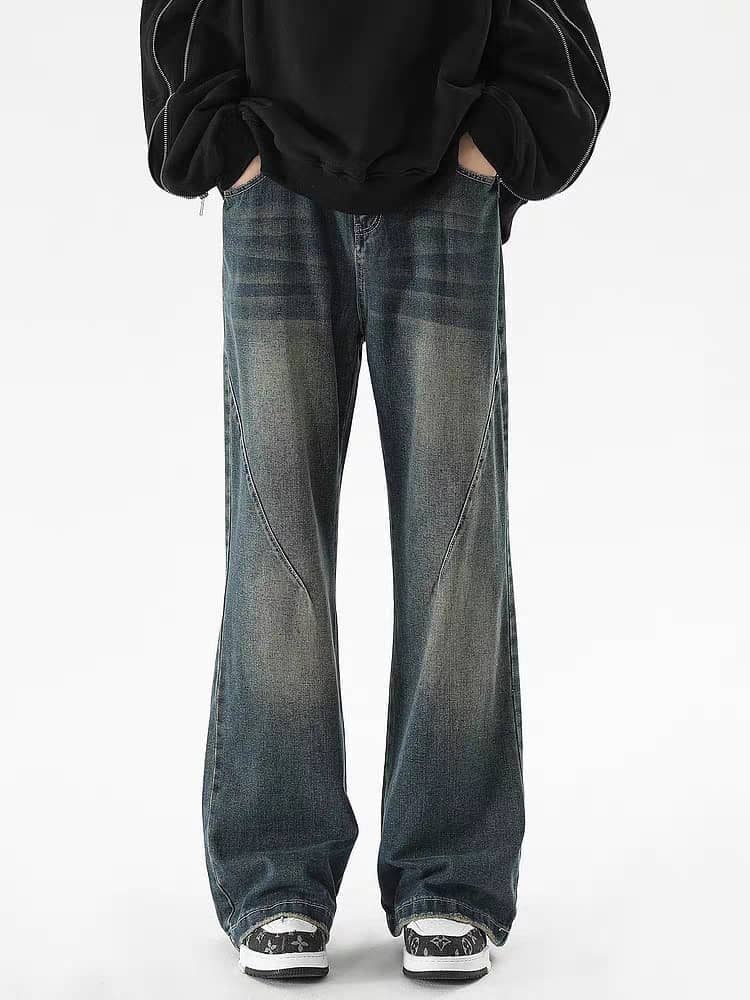 Blue Scar Straight A Line Jeans — photo 4