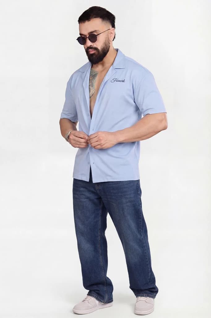 Ashline Oversized Shirt Sky Blue — photo 2