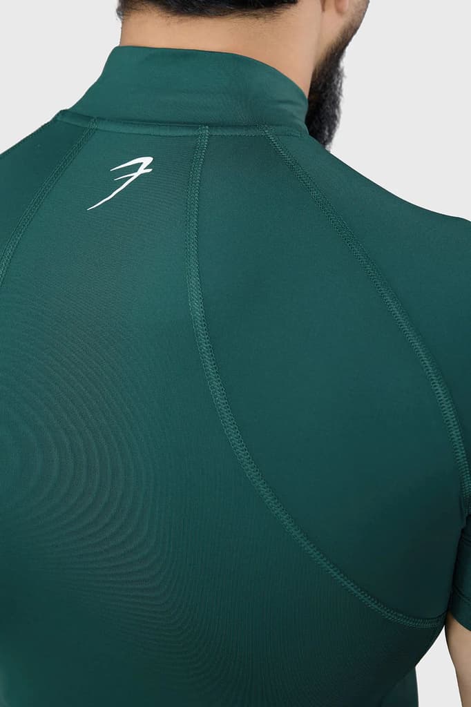 High Neck Compression T-shirt Emerald — photo 4
