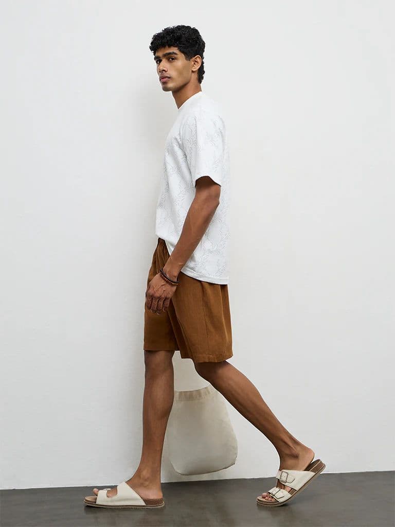 ETA White Jacquard Texture Relaxed-Fit T-Shirt — photo 3