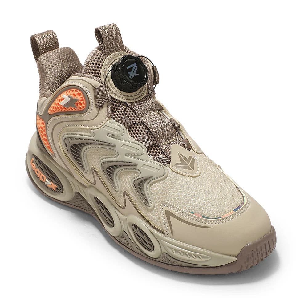 Leap7X ZLP-XK-11 Kids' Beige Walking Shoes - TWIST & GO with Memory Foam & Colorblock Design — 9C/27 / Beige