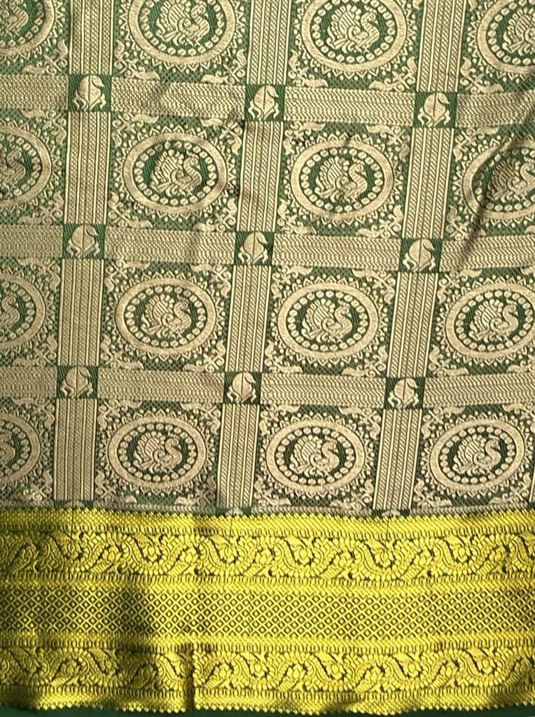 MIMOSA Women's Woven Design Banarasi Style Art Silk Saree with Blouse Piece - Green ( SA00003126GRNFREE ) — photo 6