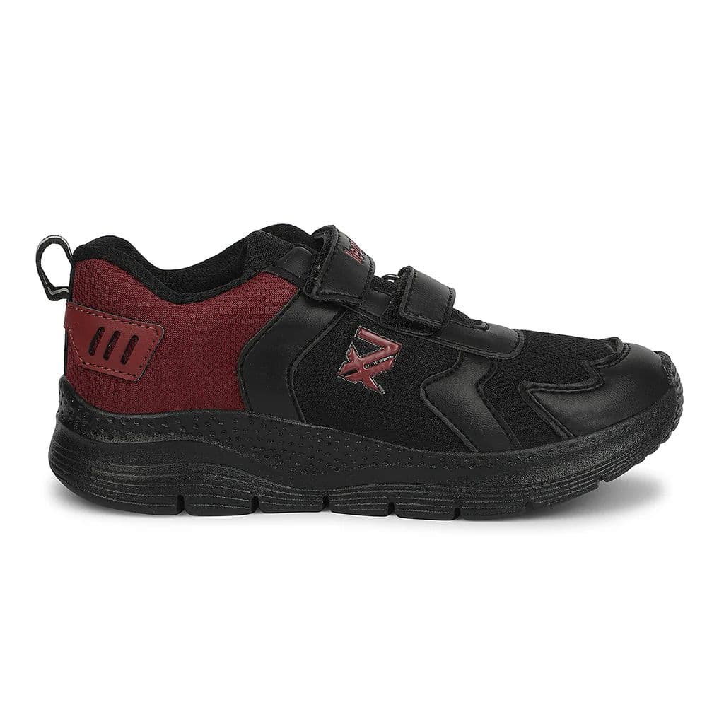LEAP7X Black Sports Non Lacing Walking Shoes for Kids PRIMEK-6 by Liberty — photo 2
