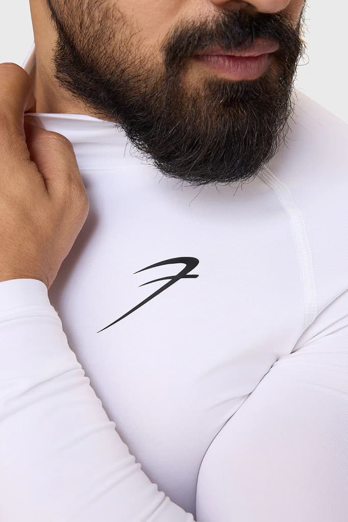High Neck Compression Full Sleeves T-shirt White — photo 4