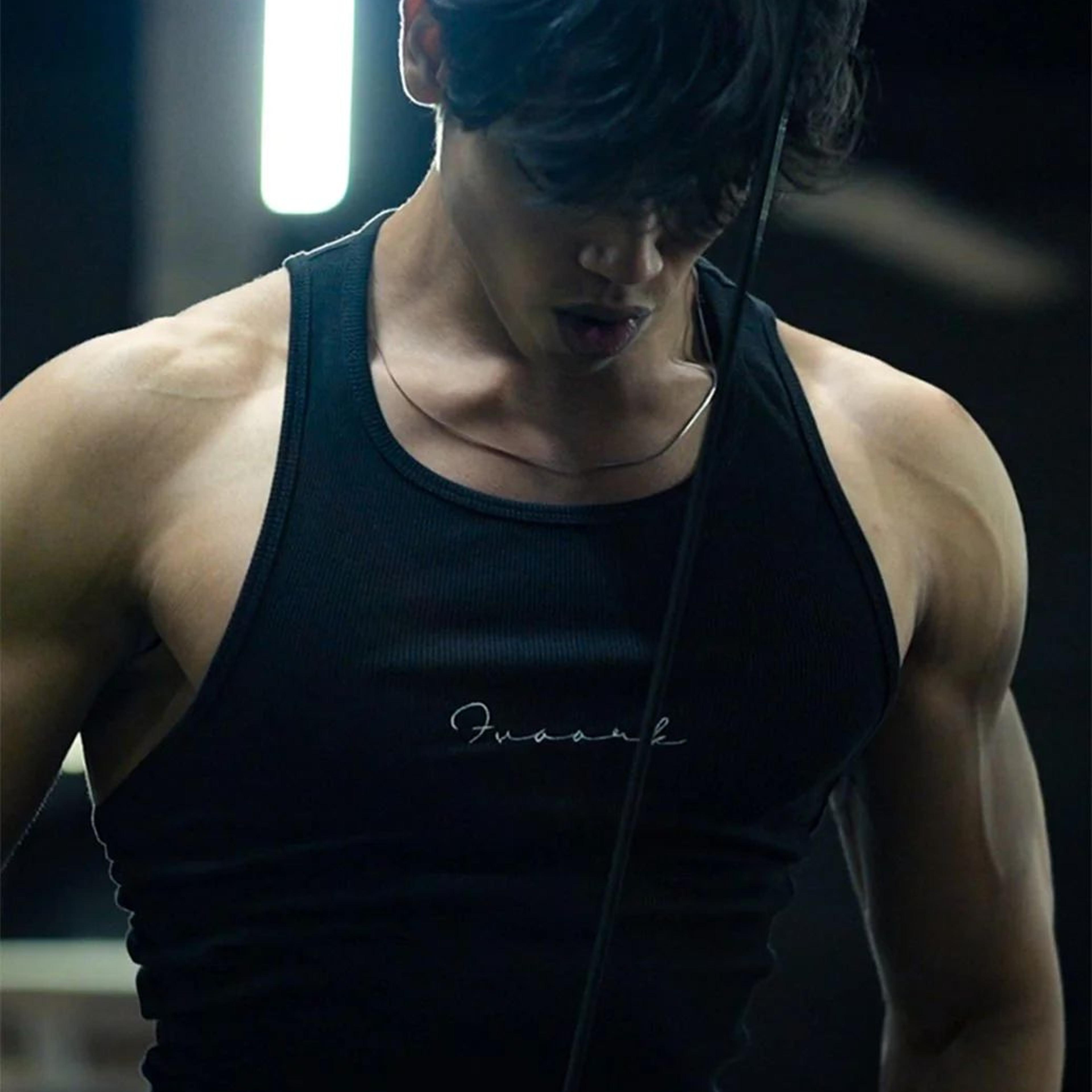 Ribbed Tank Black