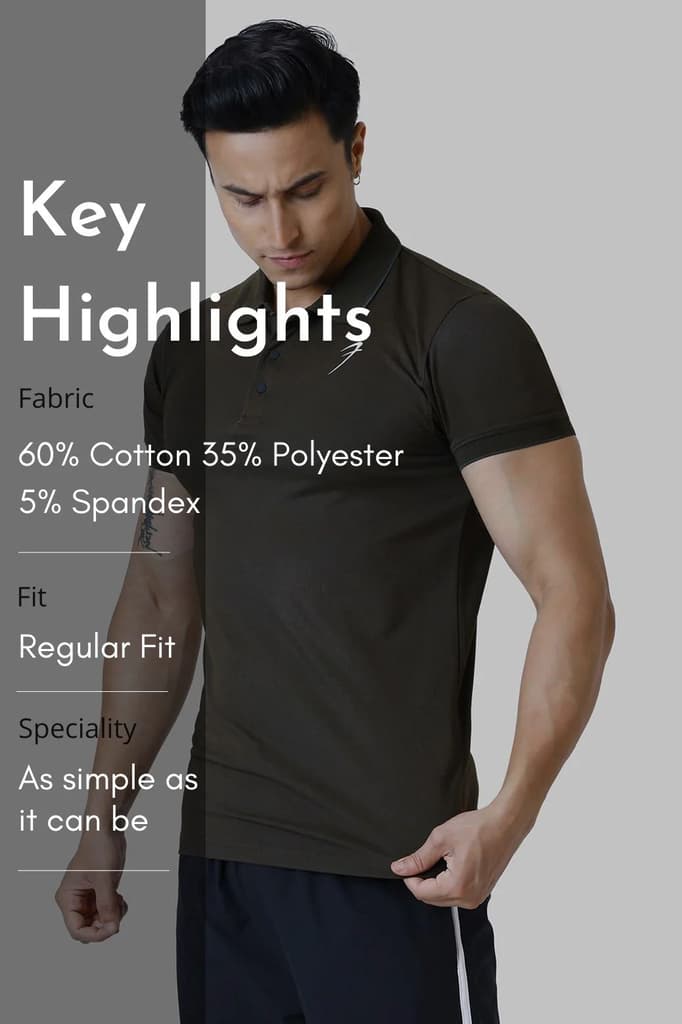 Aura Polo T-shirt Olive — photo 7