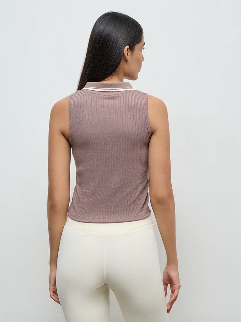 Nuoflexx Mauve Ribbed Top — photo 4