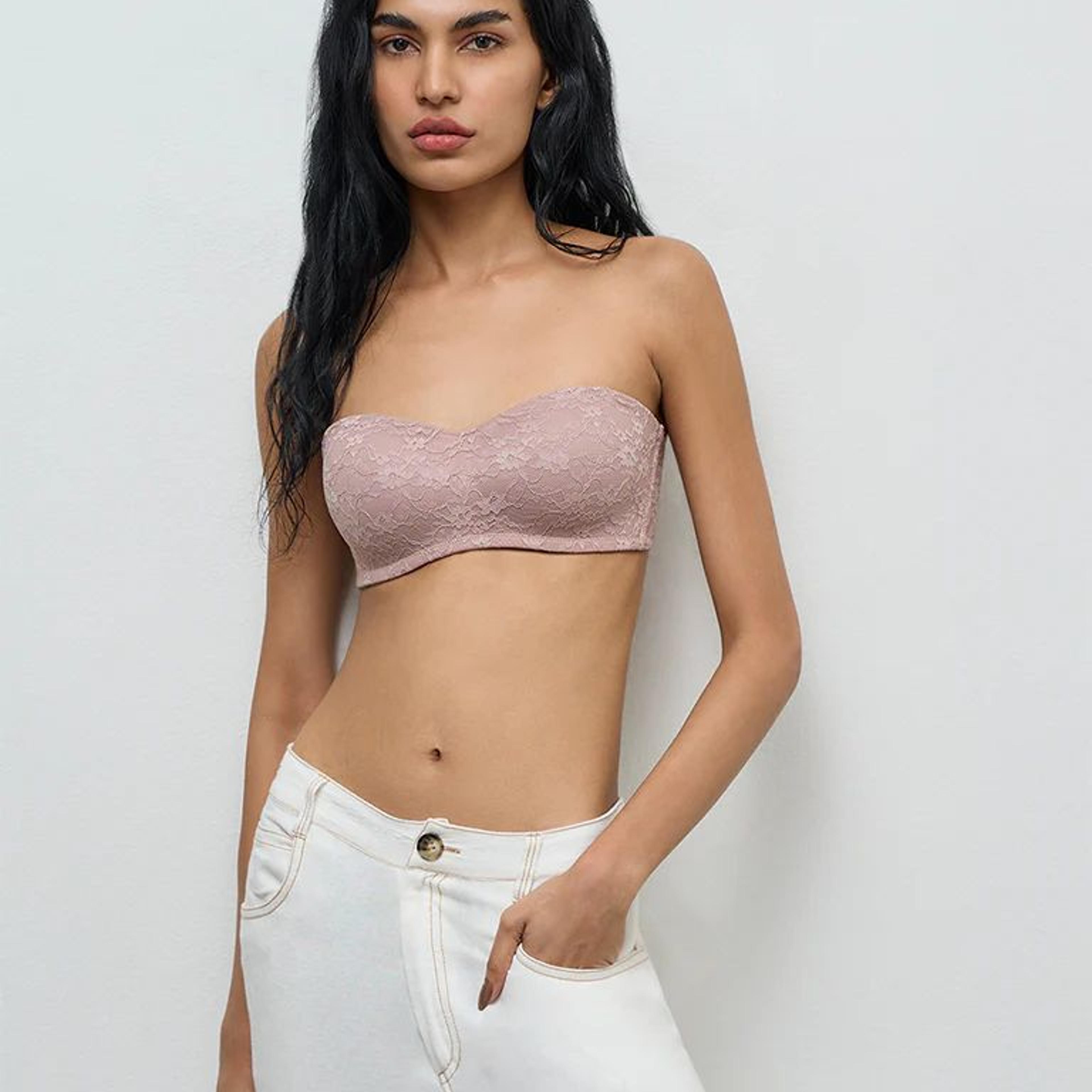 Superstar Dusty Mauve Lace-Detailed Padded Bra