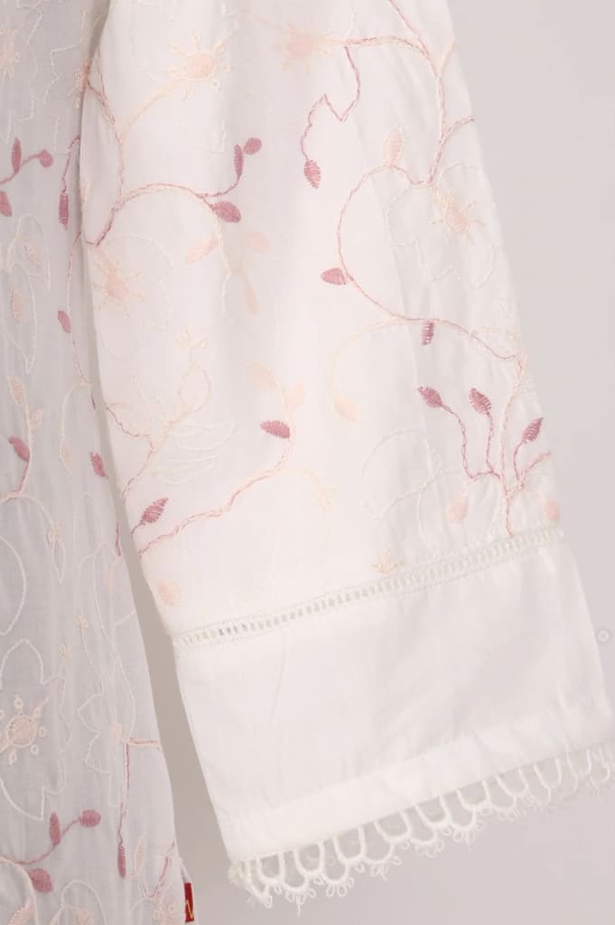White Chikankari Embroidered Sequins Pure Cotton Straight Kurta — photo 7
