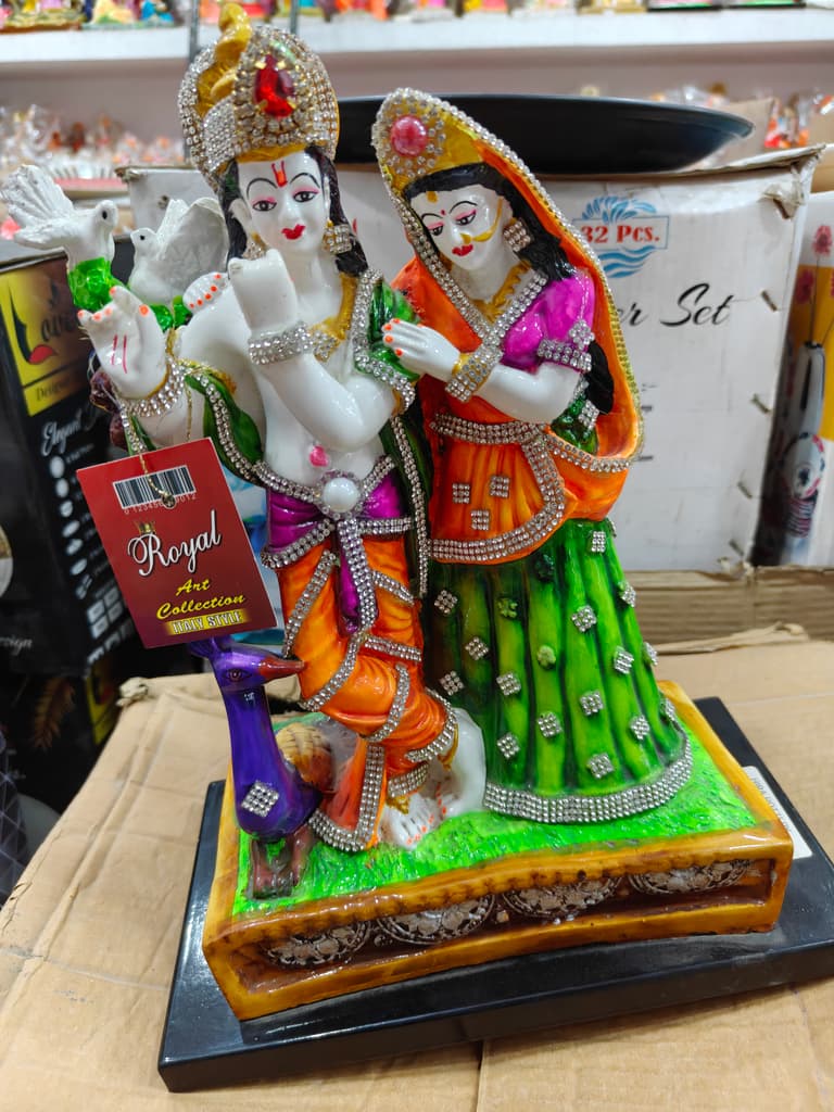 Hindu God Statue | Marble | Gold | Green