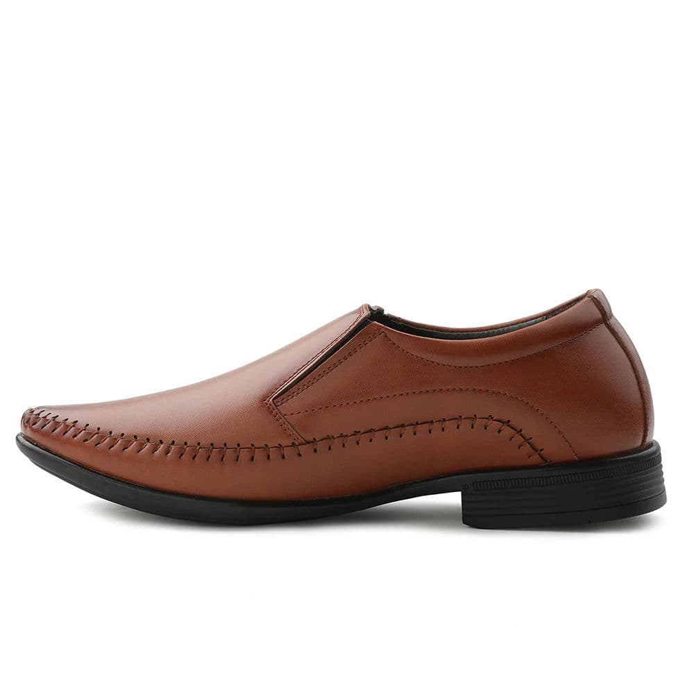 Fortune Tan Formal Non Lacing Moccasin Shoes For Men HML-18E By Liberty — photo 3