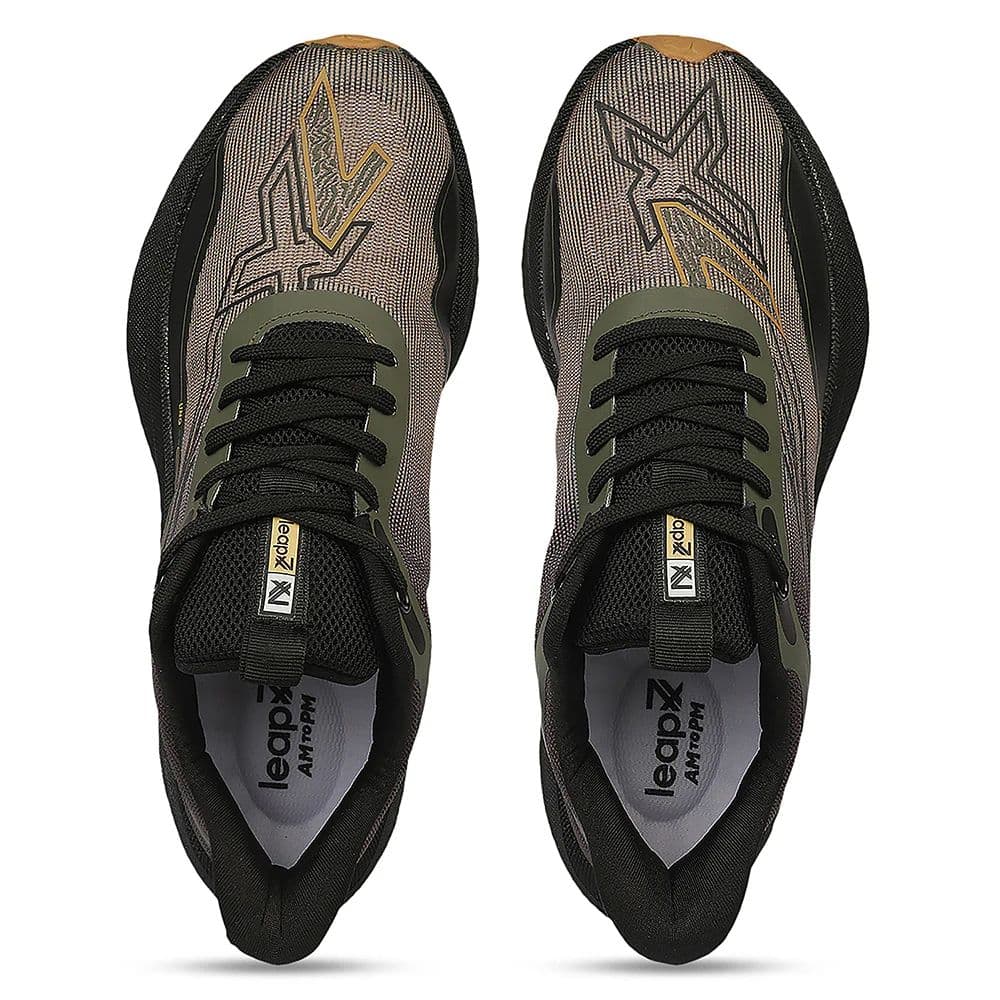 Leap7X ZLP-XM-19 Olive Green Sports Lacing Running Shoes for Men By Liberty — photo 8