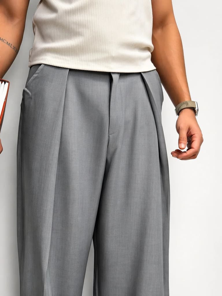 High Profile Pleat Straight Leg Trousers — photo 4