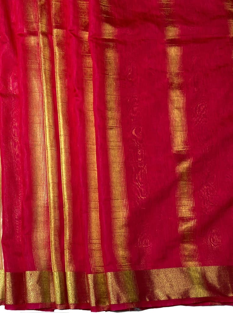 MIMOSA Women's Woven Design Banarasi Style Linen Saree with Blouse Piece - Rani ( SA00003153RNFREE ) — photo 7