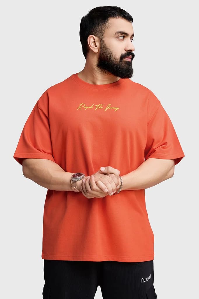 Respect The Journey Oversized T-shirt Orange — photo 7