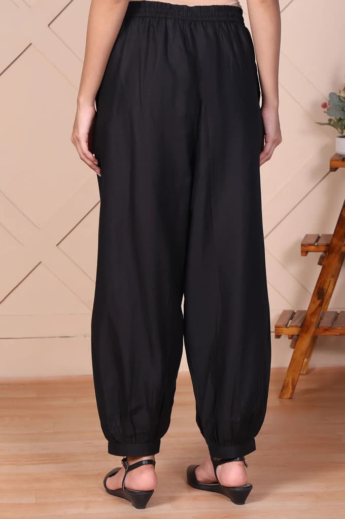 Elleven Women's Black Solid Harem Pants — photo 4