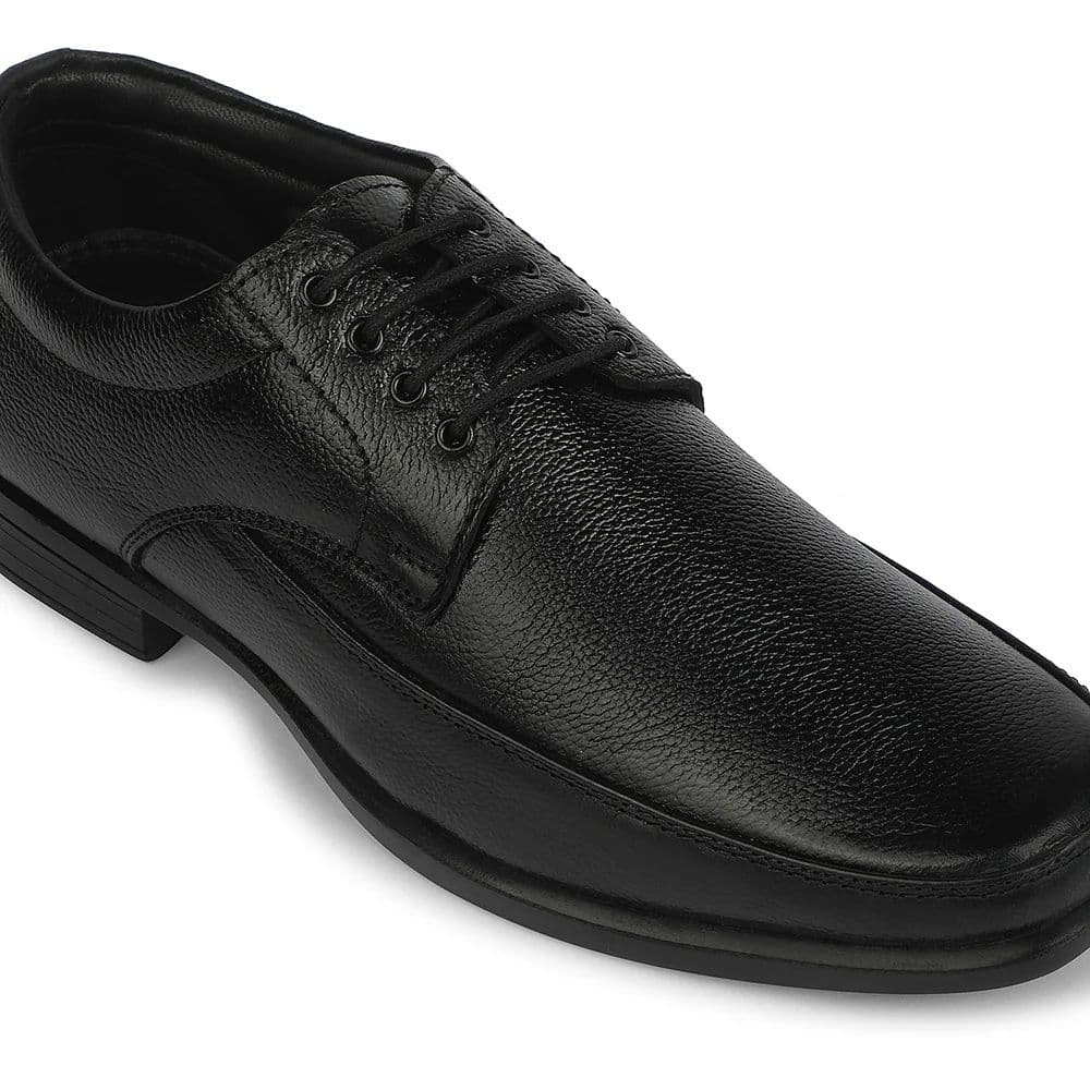 Fortune Black Formal Lacing Derby Shoes for Men HML-52 by Liberty — photo 5