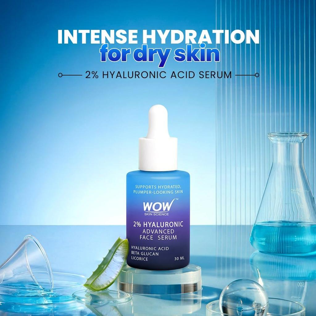 WOW 2% Hyaluronic Acid Face Serum Deep Hydration for Plump Skin